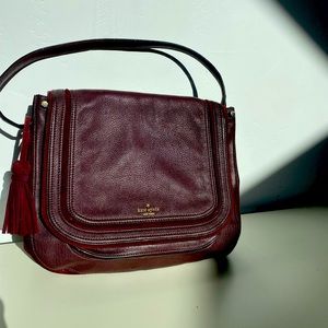 kate spade maroon suede purse